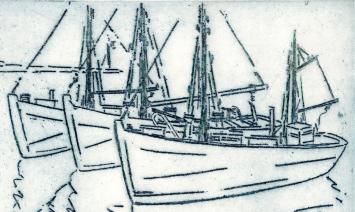 Mechelse kunstenaar L. Smets met een grafisch kunstwerk