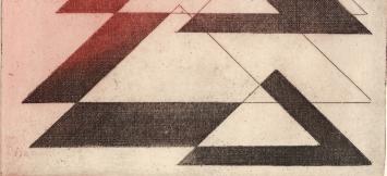 Figuratief abstract grafisch werk op papier