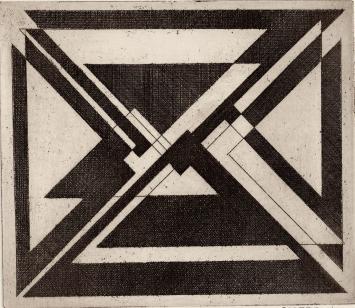 De Belgische etser Léon Smets met een grafisch kunstwerkje