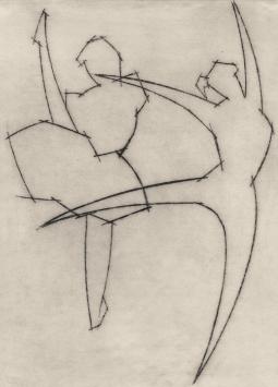 Figuratief abstract kunstwerk op papier