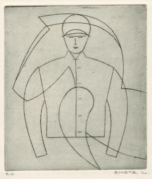 Abstract figuratief kunstwerk op papier