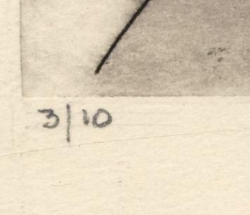 Gesigneerde ets van Léon Smets