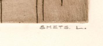 Genummerde ets van Léon Smets kopen