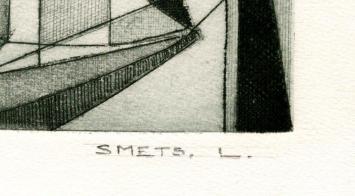 Kunstwerkje op papier, abstracte ets