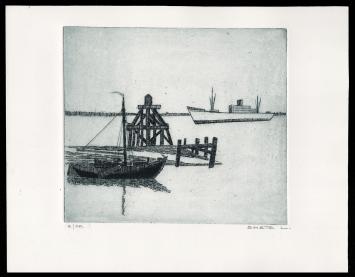 Schepen geëtst door Mechelse kunstenaar Léon Smets