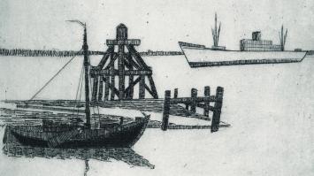 Gesigneerde ets van Léon Smets