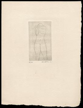 Naakte vrouw geëtst door L. Smets