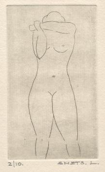 Een kleine naaktets op papier van Léon Smets