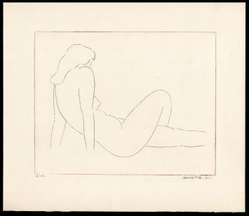 naakte dame geëtst door Antwerpse kunstenaar Léon Smets