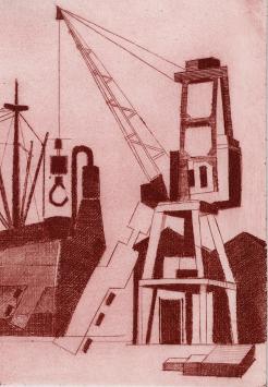 Kranen en boten in de haven