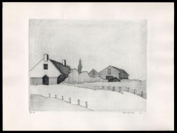 Boerderij geëtst door Mechelse kunstenaar Léon Smets