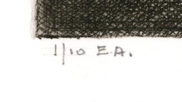 Ets, naakt neergezeten dame 1/10 E.A.