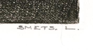 Ets, naakt neergezeten dame 1/10 E.A.