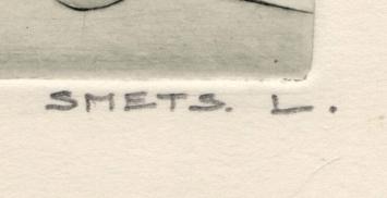 Gesigneerde ets van Léon Smets kopen