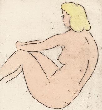 Ingekleurde naald ets van L. Smets