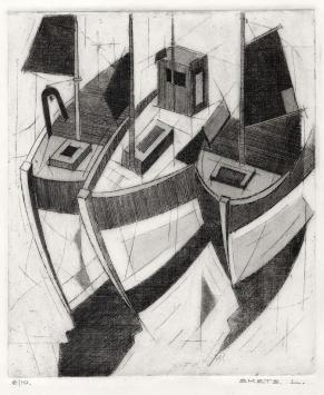 Een gesigneerde ets van Léon Smets