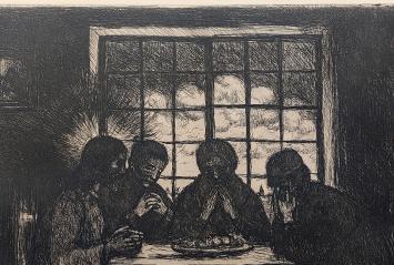 J. Smits met een  ets, Het symbool der Kempen