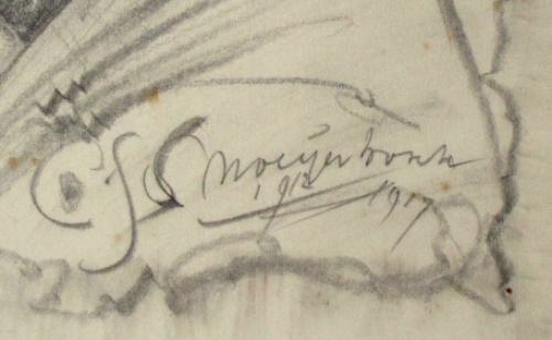 Een potloodtekening van Cornelis Johannes Snoeijerbosch