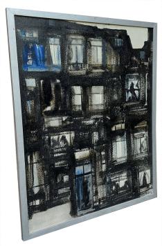 De moderne blok in de straat