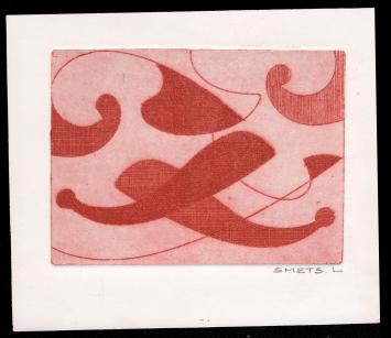 Abstract kunstwerkje op papier gedrukt