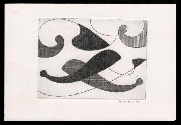 Abstract kunstwerkje op papier gedrukt