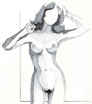 Eugène Eechaut met een naakt uit 1978