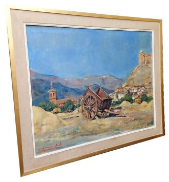 Hooiwagen in het Spaanse landschap 1976