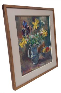 Stilleven bloemen en fruit 1977