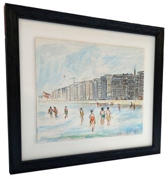 Mensen in het water aan onze Belgische kustlijn