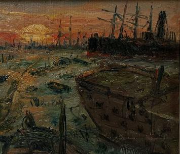 Olieverfschilderij van de Belgische kunstschilder R. Steppe uit 1920