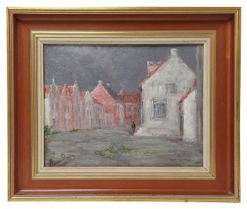 Kerkstraat St Amands, schilderij van Romain Steppe