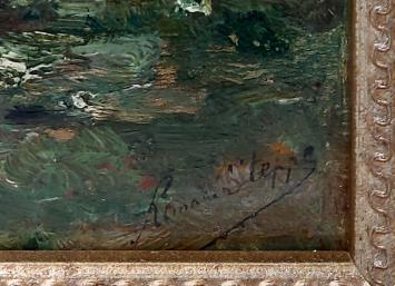 Kunstwerk geschilderd op paneel door R. Steppe