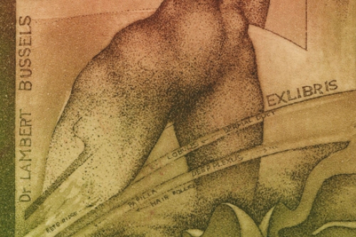 Stijn Mommen met een kleine ex-libris
