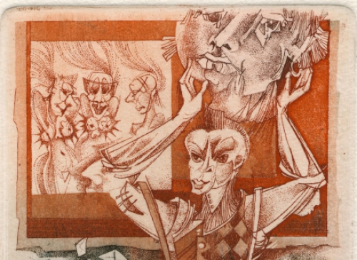 Stijn Mommen met een ex-libris