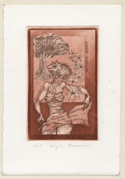 Ex libris voor Louis Pisane door Stijn Mommen
