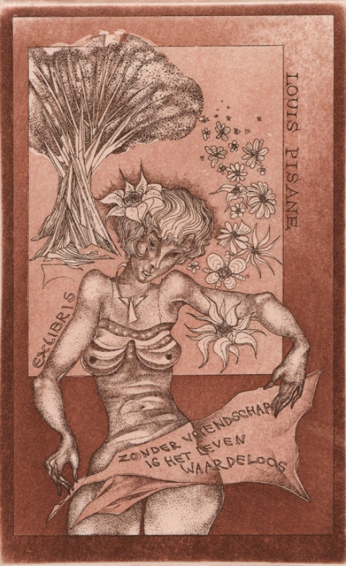 Stijn Mommen met een ex-libris