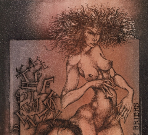 Stijn Mommen met een ex-libris