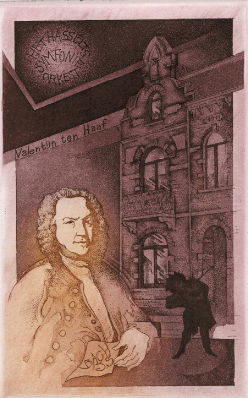 Stijn Mommen met een ex-libris