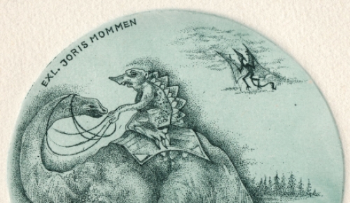 Stijn Mommen met een ex-libris
