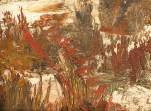 Boom in besneeuwd heidelandschap