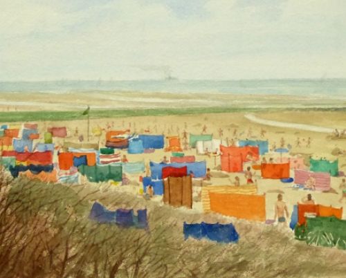 Schilderijtje op papier van Antoon Luyckx