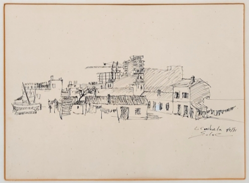 Pentekening van Lucien Calus