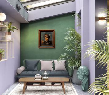 Krachtige karakter kop, de boer met pet en pijp