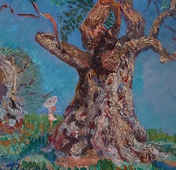 Suzanne Theunissen  met olieverfschilderij