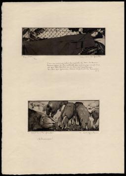 Langaskens Maurice met twee etsen