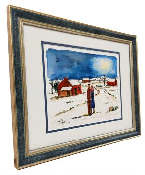 Man en vrouw in het sneeuwlandschap 1988