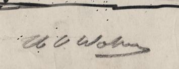 Tekening, 4 mensen in de straat