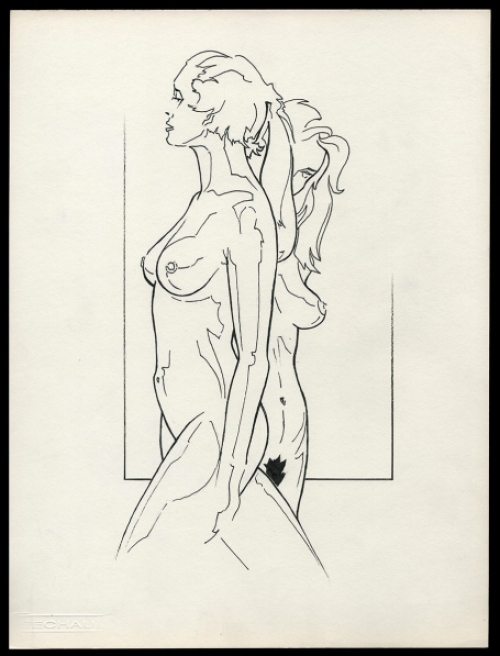 Pentekening op papier van de Belgische kunstenaar Eugène Eechaut kopen