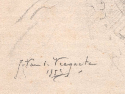Tekening uit 1953 van Belgische kunstenaar Julien Van de Veegaete