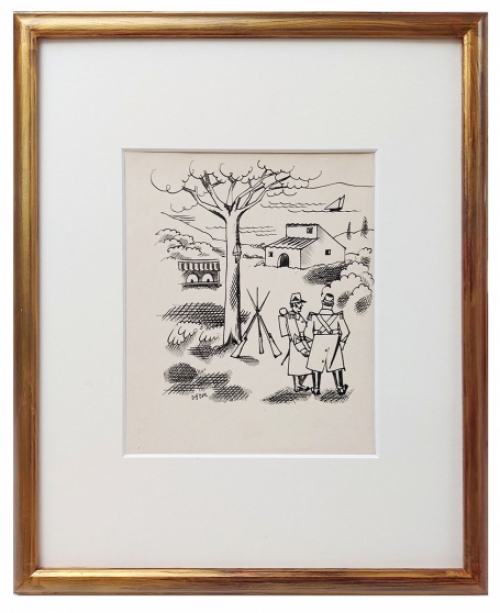 Tekening uit 1941 van Henry Van Straten kopen